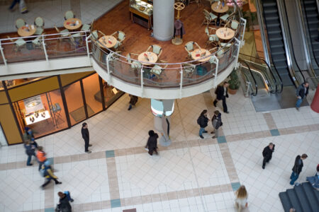 Multilevel Shopping Mall With Pedestrians
