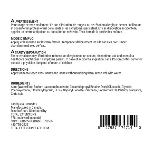 Precilia - Nettoyant moussant pour extensions de cils - Image 2